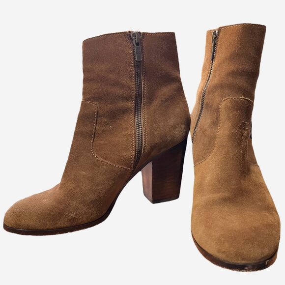 Frye Myra Tassel Lace Chestnut Leather Suede Booties 7.5 - Picture 2 of 10